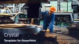  Presentation with lathe - Slide deck enhanced with turner-stanging-at-the-automated background and a wine colored foreground