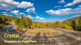  Presentation with highway - PPT theme having turning - highway with hairpin turn switchback background and a coral colored foreground