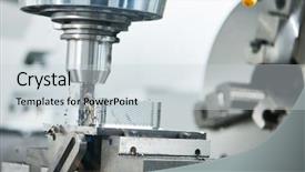  Presentation with process - PPT theme enhanced with turning - industrial metalworking cutting process background and a lemonade colored foreground