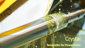  Presentation with lubrication - Cool new slides with turning - thread cutting on polishing machine backdrop and a tawny brown colored foreground