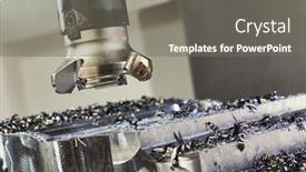  Presentation with cnc - Colorful presentation enhanced with turning-cnc-machine-at-metal backdrop and a gray colored foreground