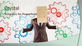  Presentation with anonymous - PPT theme having turning gears computer - anonymous businessman with hands background and a  colored foreground