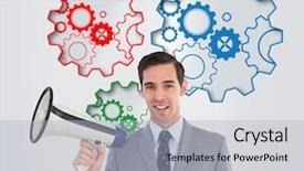  Presentation with composite - PPT layouts with grey background top view clean background and a  colored foreground.