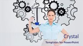  Presentation with classy - Theme featuring turning gears computer - composite image of stern classy background and a  colored foreground