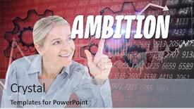  Presentation with solution success hard work pencil - Amazing presentation design having turning gears computer - word solution and smiling businesswoman backdrop and a  colored foreground