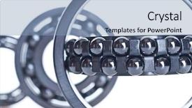  Presentation with bearing - PPT theme consisting of turning machine - bearing tool isolated on white background and a light blue colored foreground