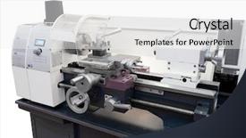  Presentation with lathe - Presentation enhanced with turning machine - image of a lathe background and a  colored foreground