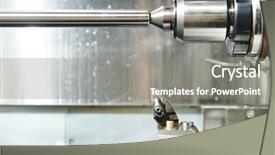 Presentation with process - Audience pleasing slide deck consisting of turning machine - industrial metal work machining process backdrop and a  colored foreground