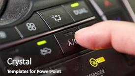  Presentation with car air conditioning - PPT theme having turning on the air conditioning background and a wine colored foreground