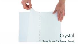  Presentation with book turning pages - Slides featuring turning pages of blank book background and a sky blue colored foreground