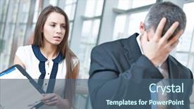  Presentation with monero cryptocurrency hologram coin form - Presentation design with turning point - defeated businessman turns away form background and a  colored foreground