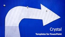  Presentation with on the right track - Cool new presentation with turning point - right turn sign backdrop and a royal blue colored foreground