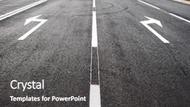  Presentation with street - Audience pleasing presentation design consisting of turning point - turn to new life street backdrop and a dark gray colored foreground