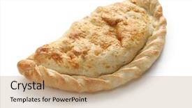  Presentation with turnover - Theme having turnover - calzone folded stuffed pizza italian background and a coral colored foreground