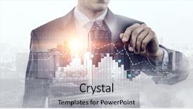  Presentation with turnover - Theme consisting of turnover - his business growth and progress background and a light gray colored foreground