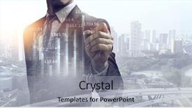  Presentation with business growth - Presentation theme enhanced with turnover - his business growth and progress background and a light gray colored foreground