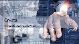  Presentation with media - Presentation consisting of turnover - new technologies for business mixed background and a light blue colored foreground