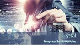  Presentation with turnover - Slide deck featuring turnover - woman using modern technologies background and a ocean colored foreground