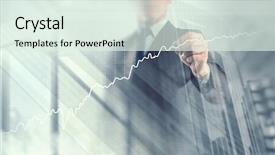  Presentation with turnover - Theme consisting of turnover trend - his business growth and progress background and a  colored foreground