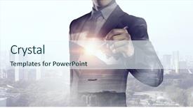  Presentation with turnover - Slides having turnover trend - his business growth and progress background and a  colored foreground