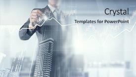  Presentation with turnover - PPT theme with turnover trend - his business growth and progress background and a  colored foreground