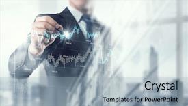  Presentation with turnover - Audience pleasing slides consisting of turnover trend - his business growth and progress backdrop and a  colored foreground