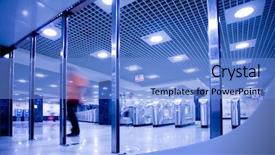  Presentation with moscow subway - Slides having doors in moscow subway background and a light blue colored foreground