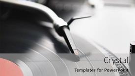  Presentation with vinyl record - Colorful slide deck enhanced with turntable-cartridge-and-stylus backdrop and a light gray colored foreground