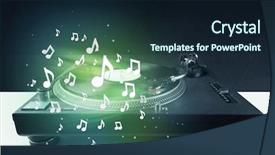  Presentation with music notes - Slide deck enhanced with playing music with audio notes background and a wine colored foreground