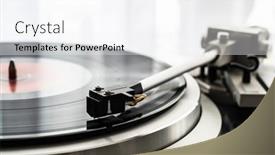  Presentation with vinyl record - Slides enhanced with turntable-plays-a-vinyl-record background and a white colored foreground