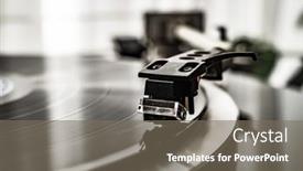  Presentation with vinyl record - Cool new slide deck with turntable-plays-a-vinyl-record backdrop and a gray colored foreground