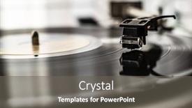  Presentation with vinyl record - Amazing slide set having turntable-plays-a-vinyl-record backdrop and a gray colored foreground