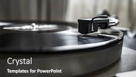  Presentation with vinyl record - Slide set consisting of turntable-plays-a-vinyl-record and a dark gray colored foreground