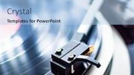  Presentation with vinyl record - Colorful slide set enhanced with turntable-that-plays-a-vinyl backdrop and a light blue colored foreground