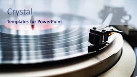  Presentation with vinyl record - Slide deck having turntable-that-plays-a-vinyl background and a sky blue colored foreground