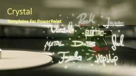  Presentation with music vinyl - PPT layouts enhanced with sound wave - turntable with vinyl and music background and a tawny brown colored foreground