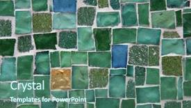  Presentation with tile - Amazing slide set having turqoise - green tile background backdrop and a ocean colored foreground