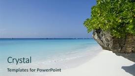  Presentation with zanzibar - Presentation featuring turqoise - paradise beach at zanzibar background and a light blue colored foreground