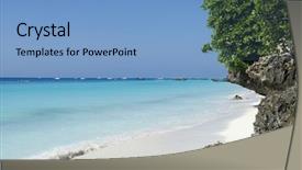  Presentation with zanzibar - Cool new presentation design with turqoise - paradise beach at zanzibar backdrop and a light blue colored foreground