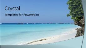  Presentation with zanzibar - Presentation theme enhanced with turqoise - paradise beach at zanzibar background and a light blue colored foreground