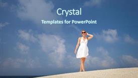  Presentation with woman in sea - Colorful slides enhanced with turqoise - pretty young woman outdoors enjoying backdrop and a  colored foreground