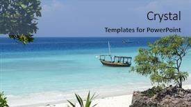  Presentation with zanzibar - Colorful PPT layouts enhanced with turqoise - wooden boat on turquoise water backdrop and a light blue colored foreground