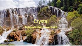  Presentation with aqua - Beautiful PPT theme featuring turquise - aqua azul waterfall near palenque backdrop and a violet colored foreground