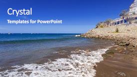  Presentation with atlantic - Cool new presentation theme with turquise - atlantic beach of gran canaria backdrop and a  colored foreground
