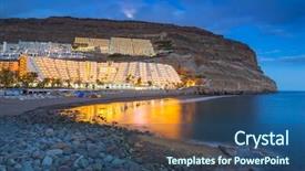  Presentation with long island ny - Audience pleasing PPT layouts consisting of turquise - atlantic beach of gran canaria backdrop and a  colored foreground