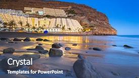  Presentation with survivor island - Presentation consisting of turquise - atlantic beach of gran canaria background and a  colored foreground