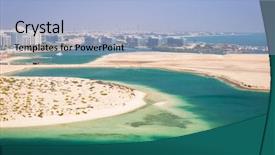  Presentation with persian gulf - Cool new PPT theme with turquise lagoon of persian gulf backdrop and a light blue colored foreground