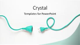  Presentation with power cable - Amazing PPT layouts having turquise power cable isolated backdrop and a white colored foreground