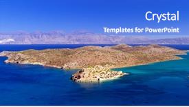  Presentation with crete island - Presentation theme having turquise water of mirabello bay background and a  colored foreground