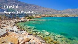  Presentation with water - Cool new presentation theme with turquise water of mirabello bay backdrop and a  colored foreground